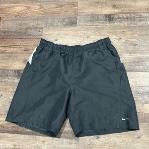 Nike Men’s Gray Swim Trunks with White Accents